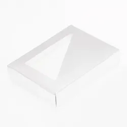 6 Choc Shiny Silver Folding Lid with Triangular Window